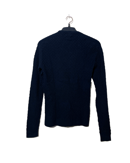 H&M Black Textured-Knit Sweater – MEDIUM